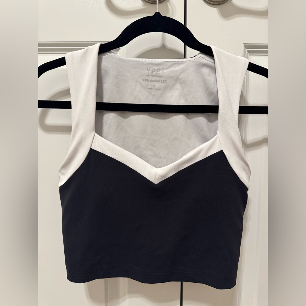 Abercrombie YPB Two-Tone Black and White Cropped Tank Small - Picture 4 of 5